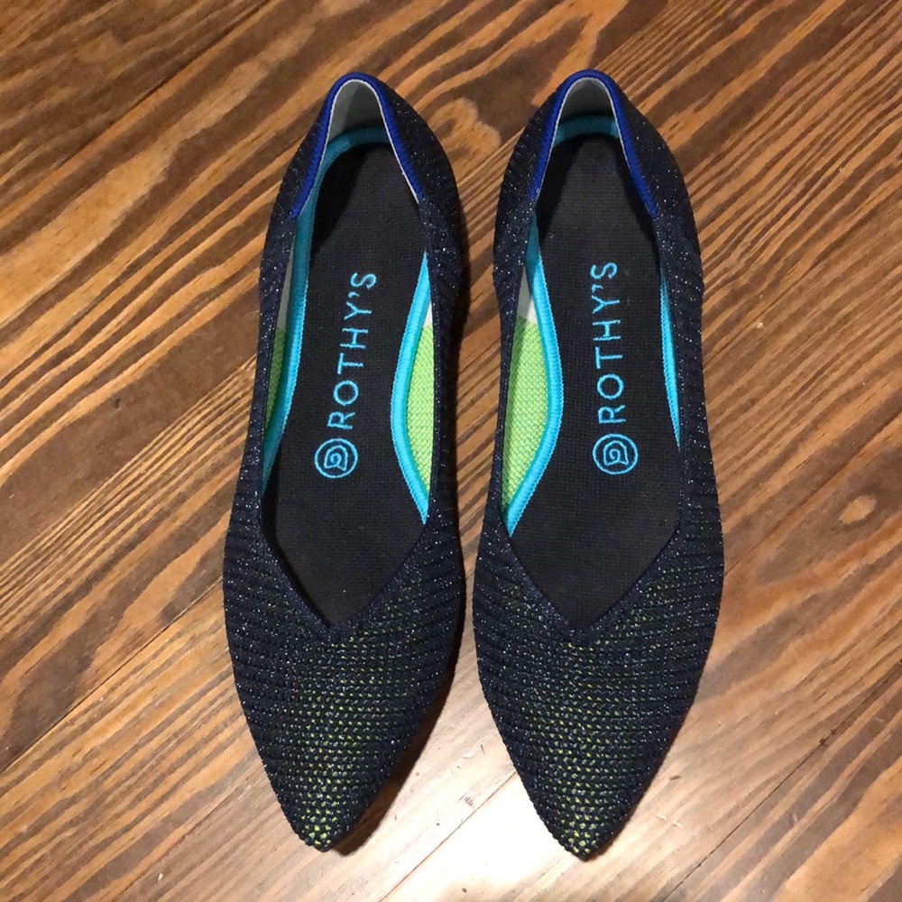 Rothys metallic lattice stitch